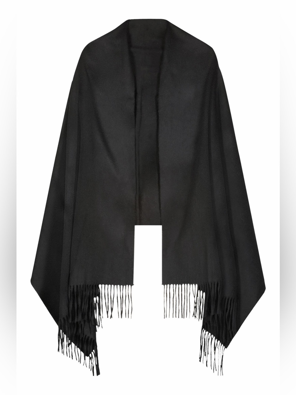 100% Cashmere Black Fine Fringe Scarf or Wrap - Nordstrom